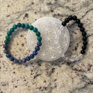 Crystal Bracelet Set & Selenite Charging Pad